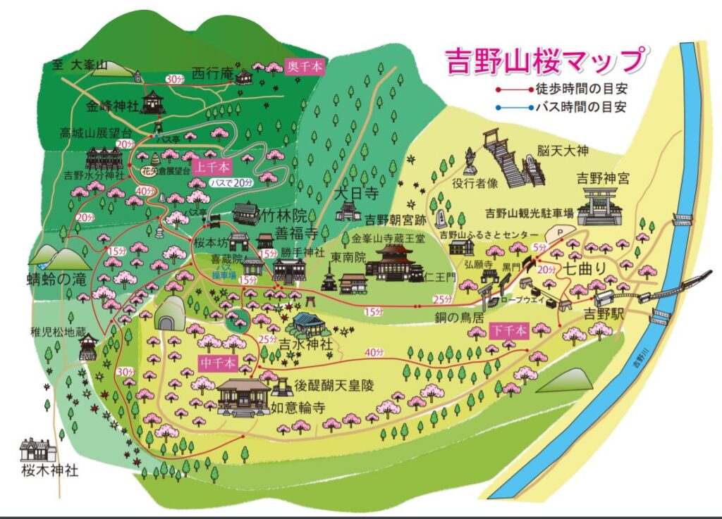 吉野山桜マップ 