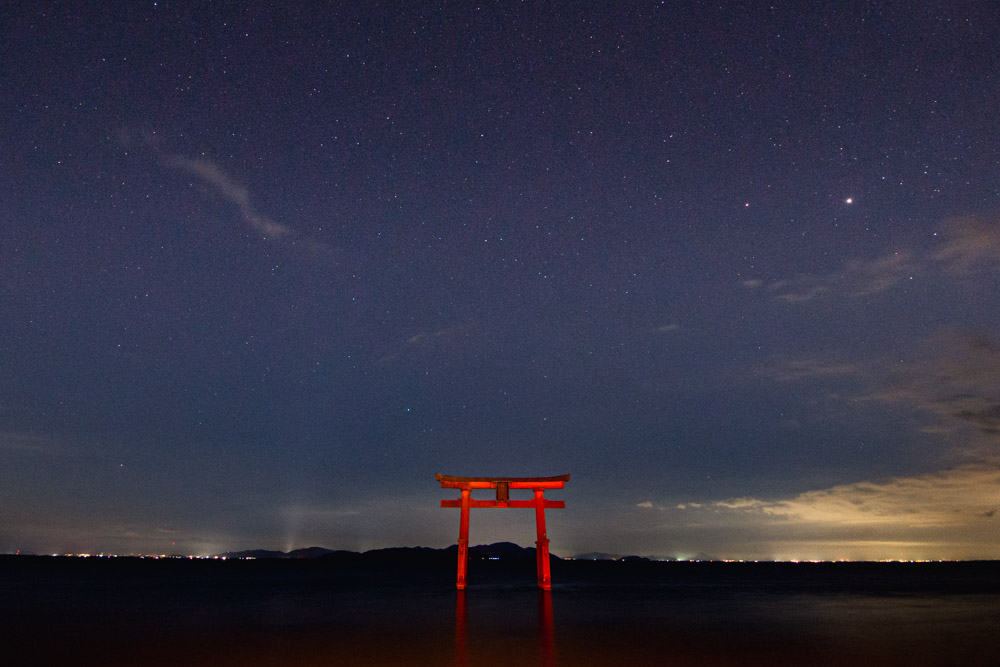 鳥居と星景