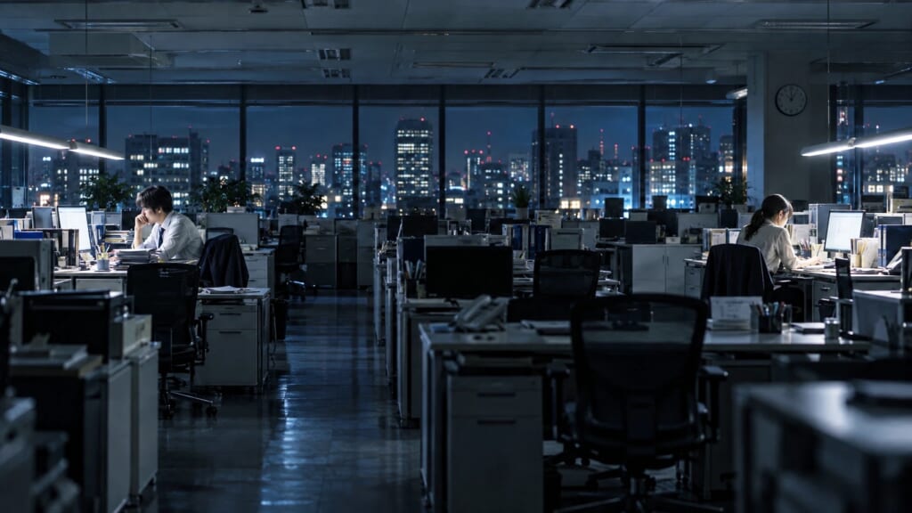深夜のオフィスに離れて座る男女二人だけ——東野圭吾『夜明けの街で』
